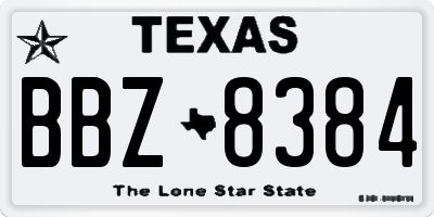 TX license plate BBZ8384
