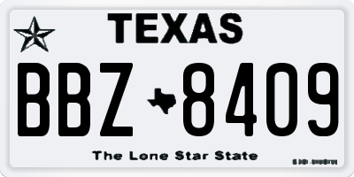 TX license plate BBZ8409