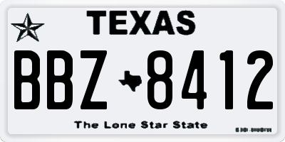 TX license plate BBZ8412