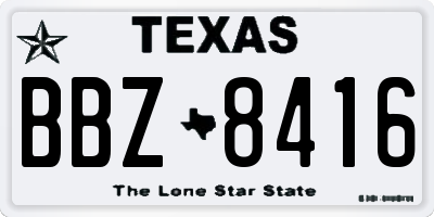TX license plate BBZ8416