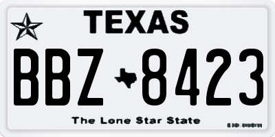 TX license plate BBZ8423