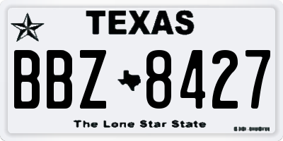 TX license plate BBZ8427