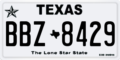 TX license plate BBZ8429