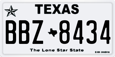 TX license plate BBZ8434