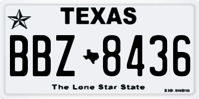 TX license plate BBZ8436