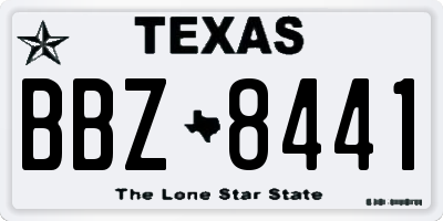 TX license plate BBZ8441