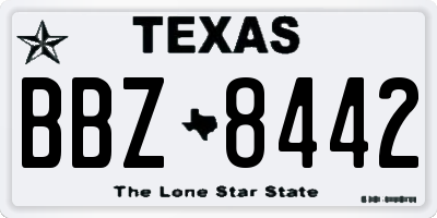 TX license plate BBZ8442