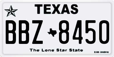 TX license plate BBZ8450