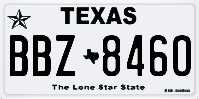 TX license plate BBZ8460