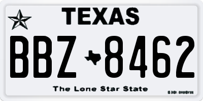 TX license plate BBZ8462
