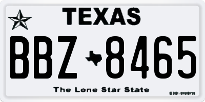 TX license plate BBZ8465