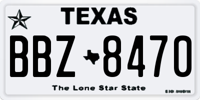 TX license plate BBZ8470