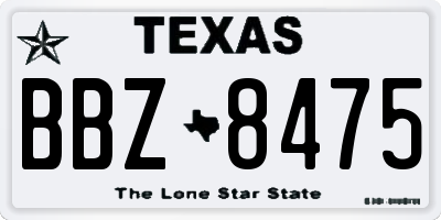 TX license plate BBZ8475