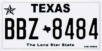 TX license plate BBZ8484