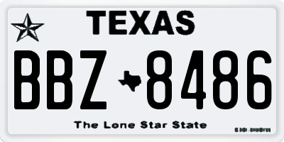 TX license plate BBZ8486
