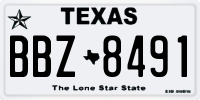 TX license plate BBZ8491