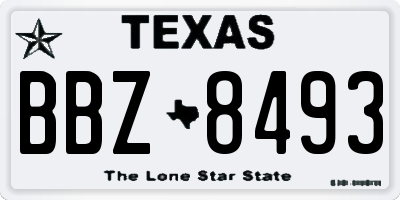 TX license plate BBZ8493