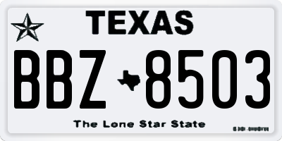 TX license plate BBZ8503