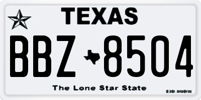 TX license plate BBZ8504