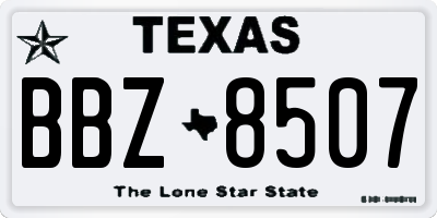 TX license plate BBZ8507