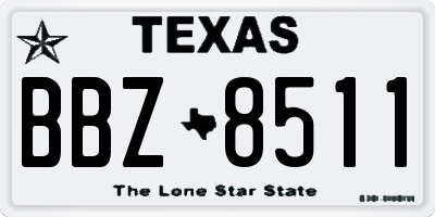 TX license plate BBZ8511