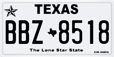 TX license plate BBZ8518