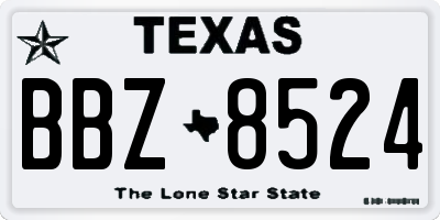 TX license plate BBZ8524