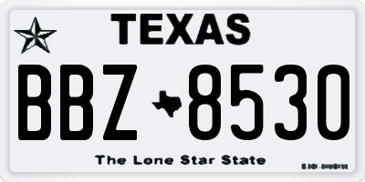 TX license plate BBZ8530