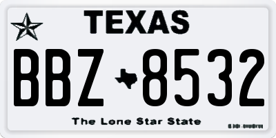 TX license plate BBZ8532