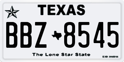 TX license plate BBZ8545