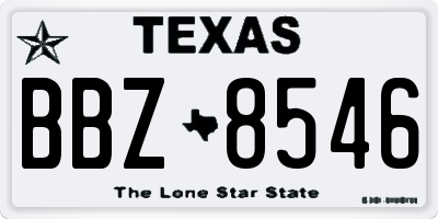 TX license plate BBZ8546