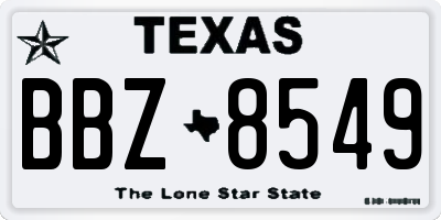 TX license plate BBZ8549