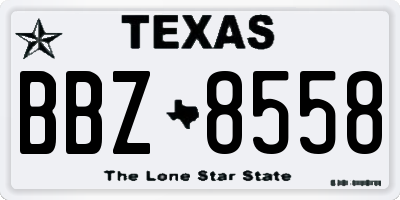 TX license plate BBZ8558