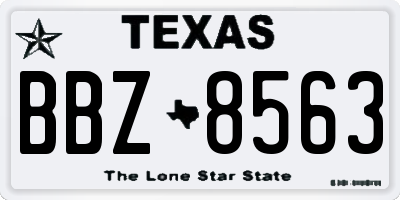 TX license plate BBZ8563