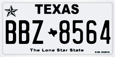TX license plate BBZ8564