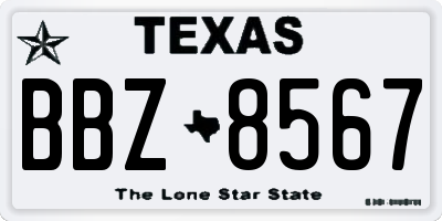 TX license plate BBZ8567