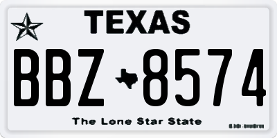 TX license plate BBZ8574