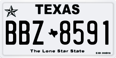 TX license plate BBZ8591