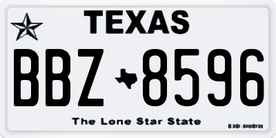 TX license plate BBZ8596