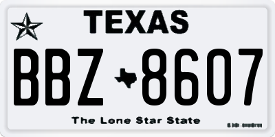 TX license plate BBZ8607