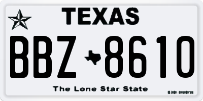 TX license plate BBZ8610