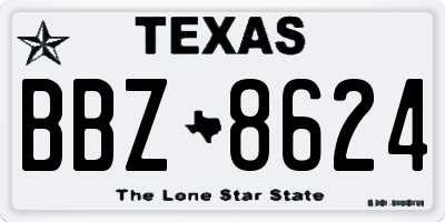 TX license plate BBZ8624
