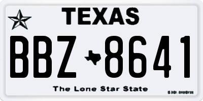 TX license plate BBZ8641