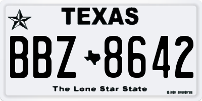 TX license plate BBZ8642