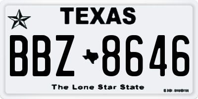 TX license plate BBZ8646