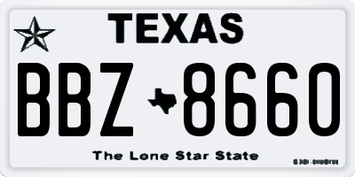 TX license plate BBZ8660