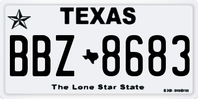 TX license plate BBZ8683