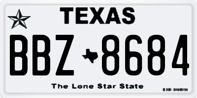 TX license plate BBZ8684