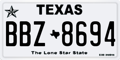 TX license plate BBZ8694