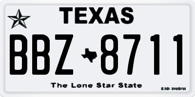 TX license plate BBZ8711